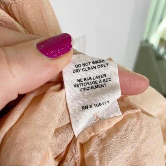 Ulla Johnson Nora Blush Pink Crochet Trim Pom Pom Flutter Sleeve Trapeze Dress - Picture 8 of 13